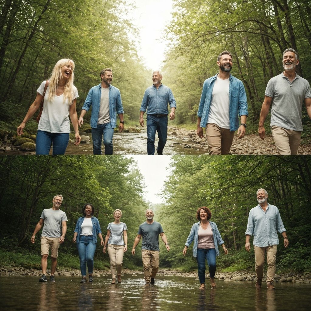 Active adults enjoying outdoor activities